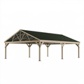 Tettoia autoportante 600 x 300 x 270 cm in acciaio beige e verde - copertura per esterni a falda doppia