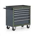 Carrello portautensili 80 x 46 x 100 cm in acciaio verde e grigio con 7 cassetti e ruote
